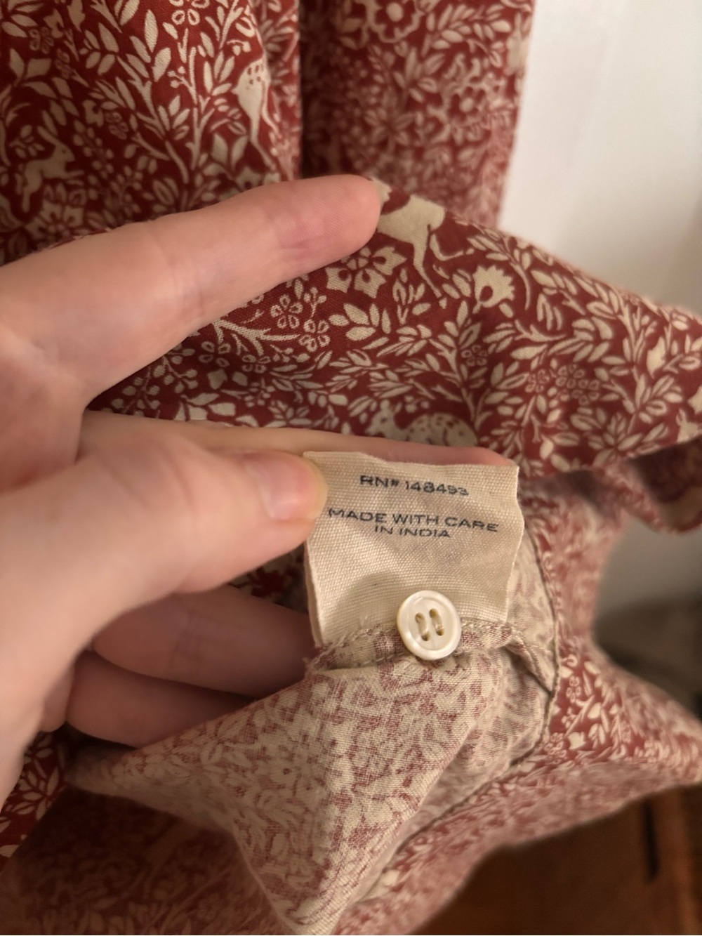 Doen Rust Floral Smocked-Neck Peasant Blouse - Picture 6 of 6